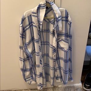 Light blue plaid button down